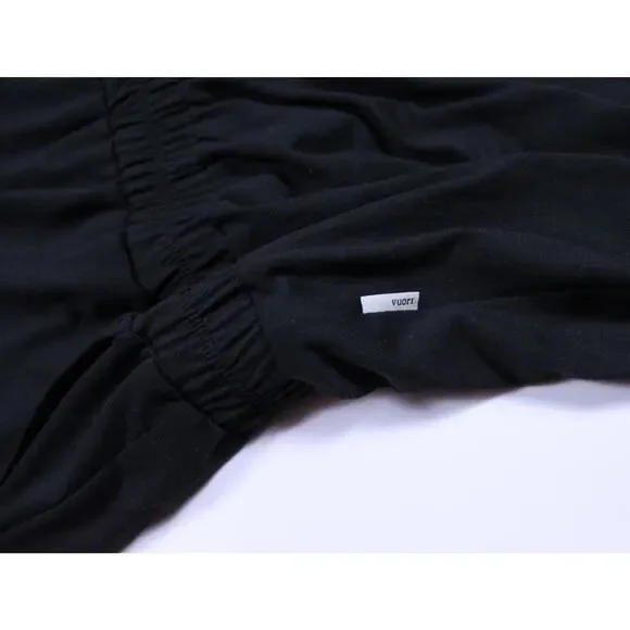 Vuori womens short sleeve lux crew neck t-shirt jumpsuit keyhole black sz XL - Picture 4 of 8